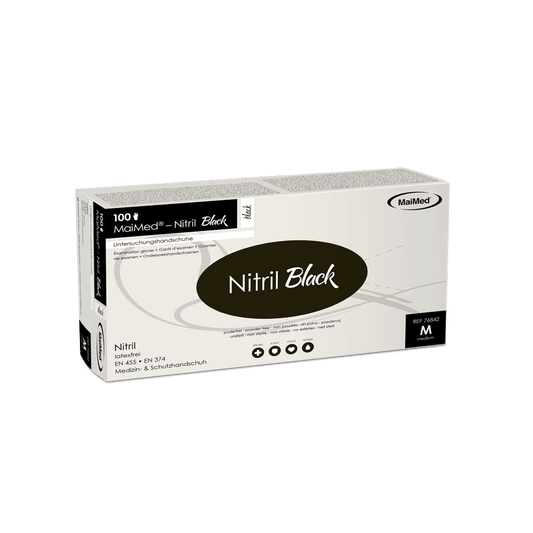 MaiMed® Nitril Black Einmalhandschuhe, Nitril Größe - Medium