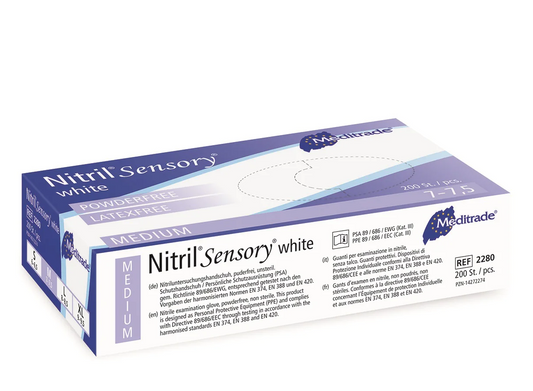 Nitril Sensory white Einmalhandschuhe white, 200er Packung