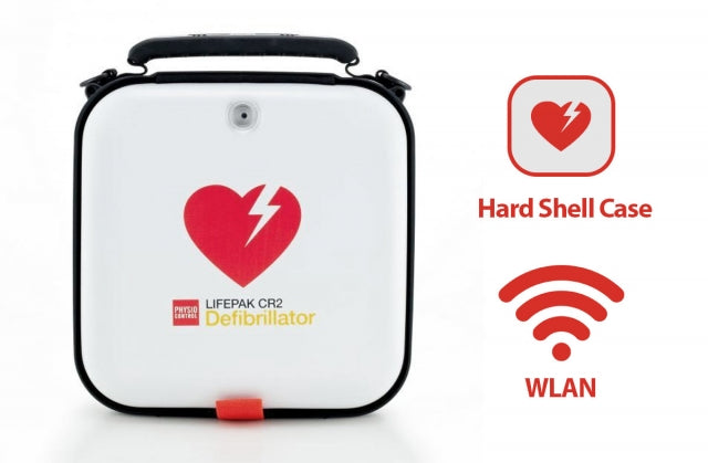 AED LIFEPAK® CR2, Vollautomat, mit W-LAN, 2-sprachig, Handgriff, kontinuierliche HLW