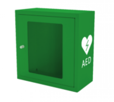 AED Schrank indoor, mit Magnetverschluss, Alarm und beidseitigen Logo Aufdruck