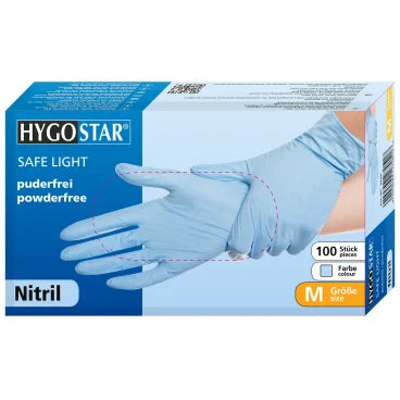 HYGOSTAR® Nitrilhandschuhe Safe Light, puderfrei, blau - 1 Packung = 90 Stück, Größe: XXL
