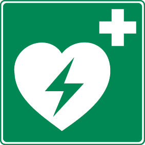 Rettungszeichen Defibrillator nach ISO 7010 nachtleuchtend
