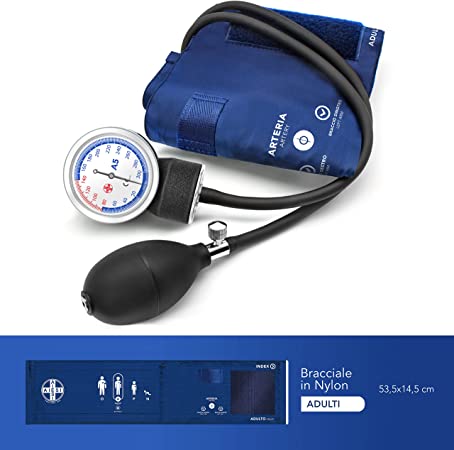 AIESI® Professionelles Blutdruckmessgerät Manuelles  Oberarm- RR-Gerät, klassisches Modell für Erwachsene PRECISION A5