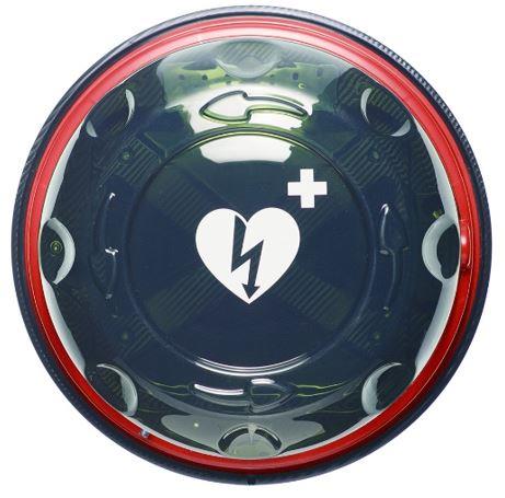 "AED-Wandschrank ROTAID Solid Plus Heat, außen, rot/transparent, mit Alarmfunktion"